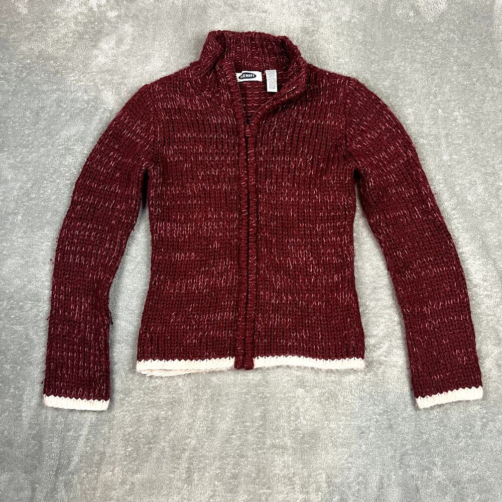 Vintage Old Navy Full ZIp Sweater Womens S Mohair Angora Rabbit Hair Old Money